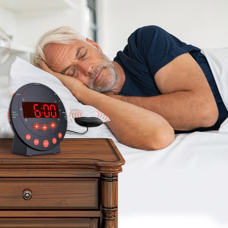 Powerful Vibrating Digital Alarm Clock for Hearing-Impaired, Deaf, Seniors & Deep Sleepers